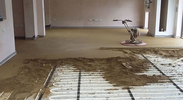 Полусухая стяжка на водяной теплый пол