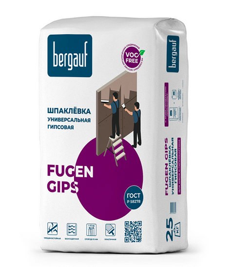 Шпаклевка для штукатурки Bergauf Fugen Gips, 25 кг